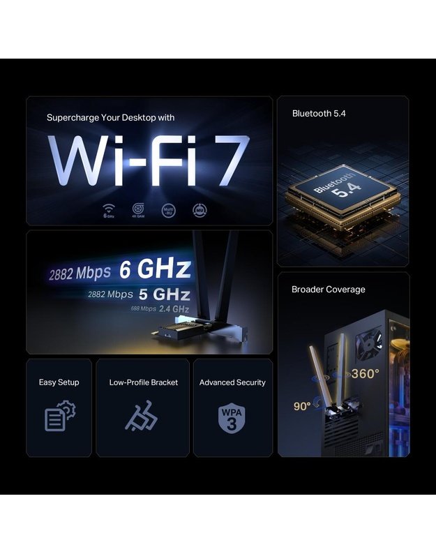 WRL ADAPTER 6500MBPS WI-FI 7/ARCHER TBE400E TP-LINK