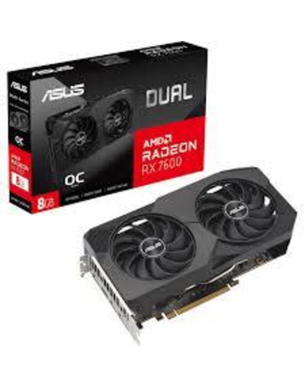 Graphics Card|ASUS|AMD Radeon RX 7600|8 GB|GDDR6|128 bit|PCIE 4.0 8x|Two and Half Slot Fansink|1xHDMI|3xDisplayPort|DUAL-RX7600-O8G-EVO
