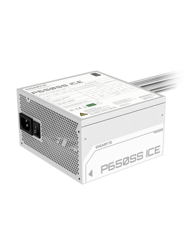 Power Supply|GIGABYTE|GP-P650SS ICE|650 Watts|Efficiency 80 PLUS SILVER|PFC Active|MTBF 100000 hours|GP-P650SSICE