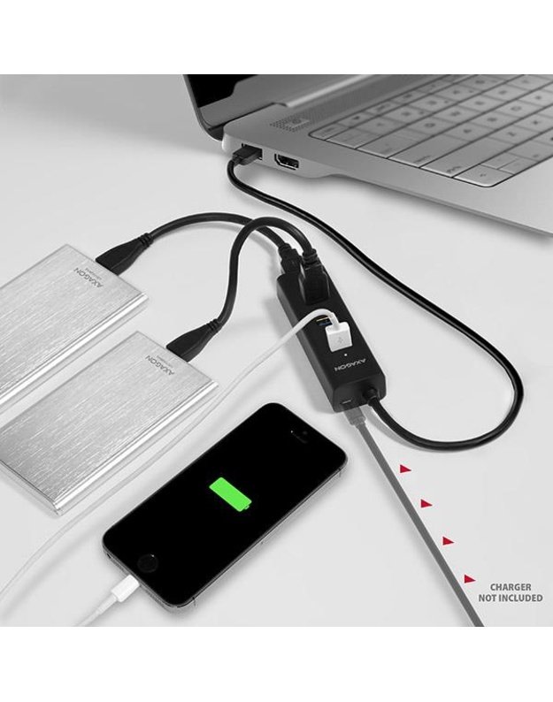 I/O HUB USB3.0 4PORT CHARGING/0.3M HUE-S2B AXAGON