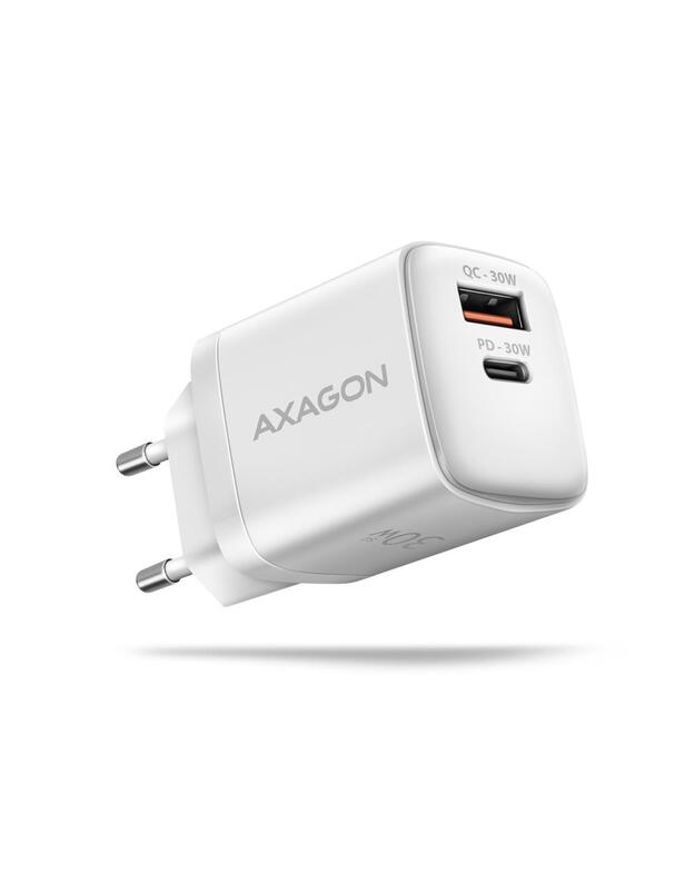 MOBILE CHARGER WALL USB 30W/2PORT WHITE ACU-PQ30W AXAGON