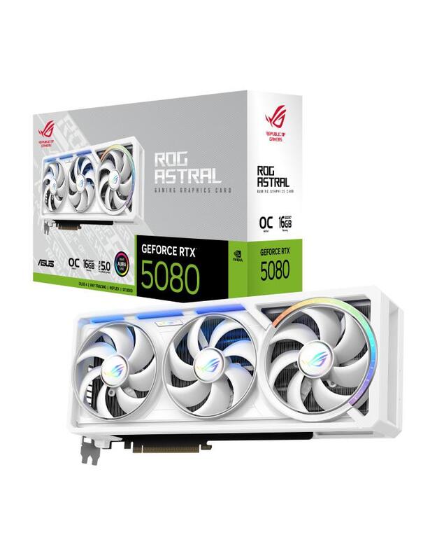 Graphics Card|ASUS|NVIDIA GeForce RTX 5080|16 GB|GDDR7|256 bit|Triple slot Fansink|ROG-ASTRAL-RTX5080O16G-WH