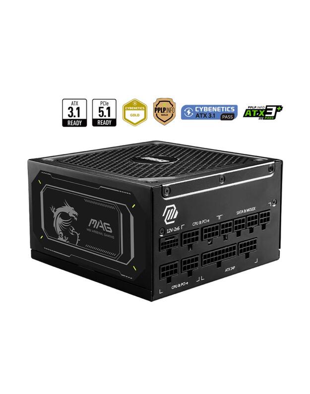 Power Supply|MSI|MAG A1000GL PCIE5 II|ATX 3.1|1000 Watts|Efficiency 80 PLUS GOLD|PFC Active|MAGA1000GLPCIE5II