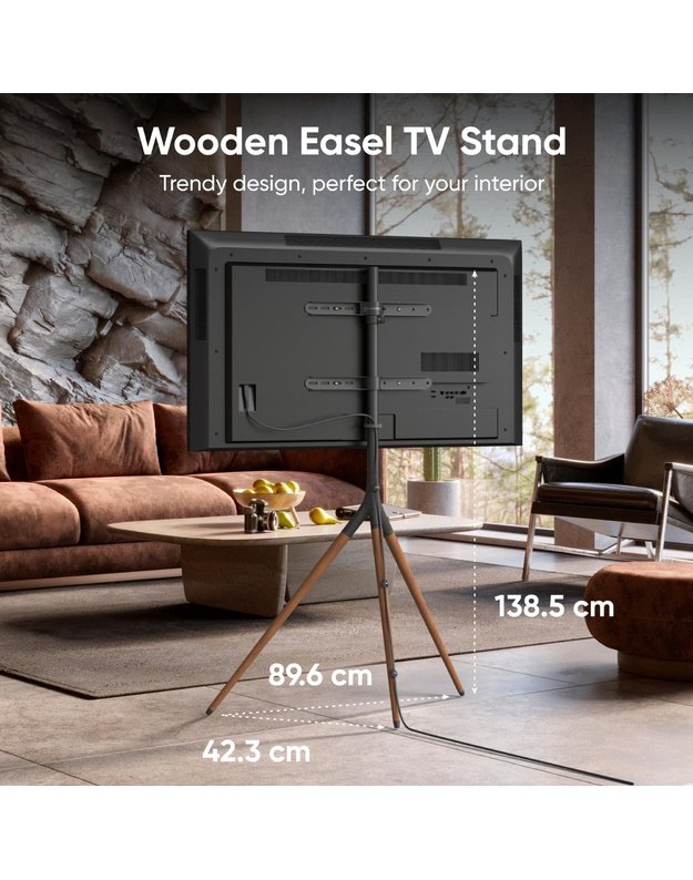 Grindinis televizoriaus stovas Onkron 32–65", juodas (TS1220-B)