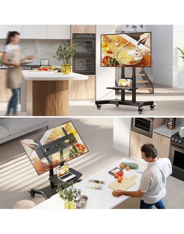 Mobilus televizoriaus stovas Onkron 32–70", juodas (TS1350-B)