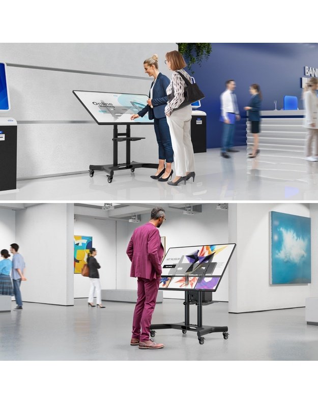 Mobilus televizoriaus stovas Onkron 32–70", juodas (TS1350-B)