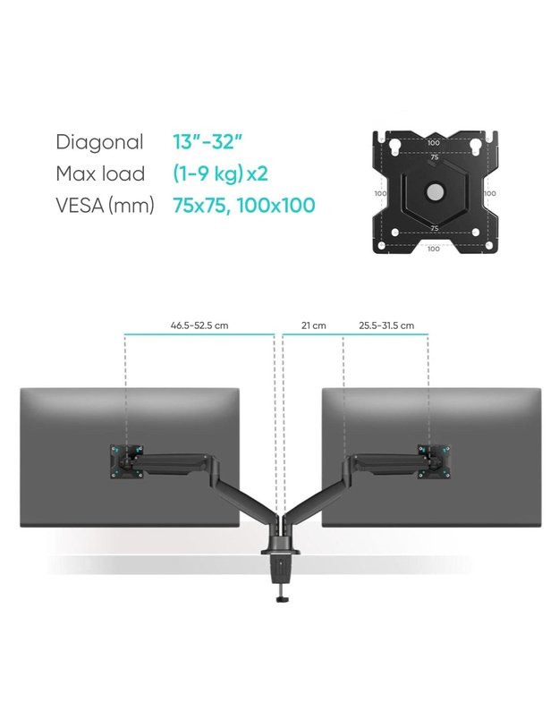 MONITOR ACC WALL MOUNT/13-32  BLACK G200-B ONKRON