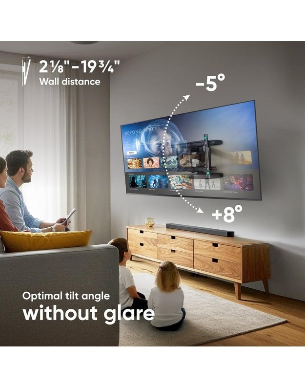 Sieninis TV laikiklis Onkron 40–75", juodas (M6L-B)