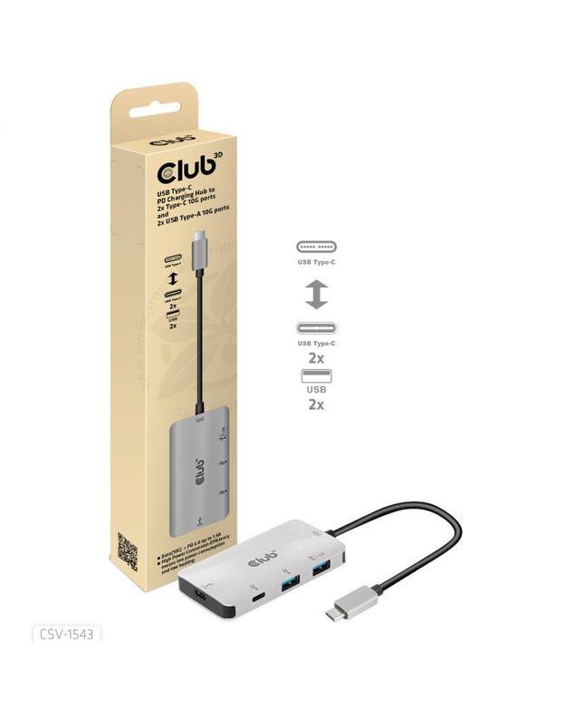 I/O HUB USB-C PD CHARGING/CSV-1543 CLUB3D