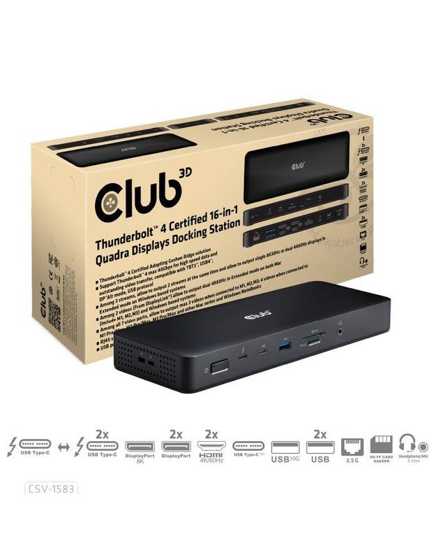 NB ACC DOCKING STATION 16IN1/THUNDERBOLT CSV-1583 CLUB3D