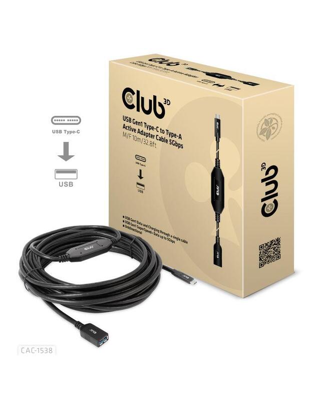 CABLE USB-C TO USB 10M/M/F CAC-1538 CLUB3D