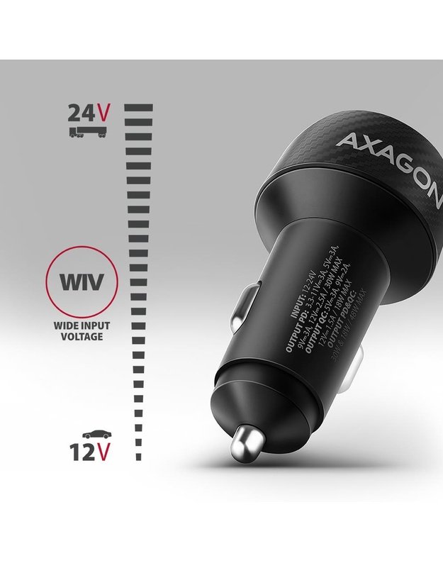 Automobilinis įkroviklis AXAGON PWC-PQ48, 48 W, 2 USB prievadai