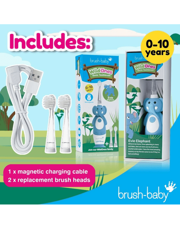Elektrinis dantų šepetukas Brush baby WILDONES ELEPHANT  3
