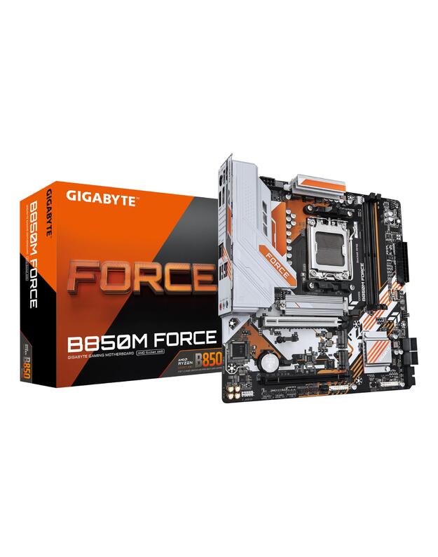 Mainboard|GIGABYTE|AMD B850|Socket AM5|micro ATX|RAM DDR5-SDRAM|2xSlots|3xNumber of M.2 (M) slots|B850MFORCE1.1
