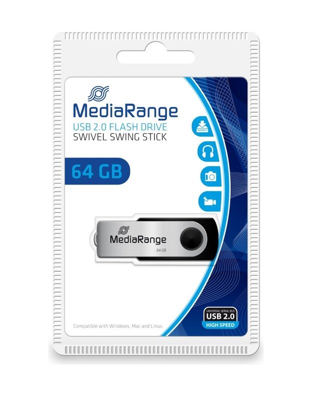 USB atmintukas MediaRange USB 2.0 64GB (MR912)