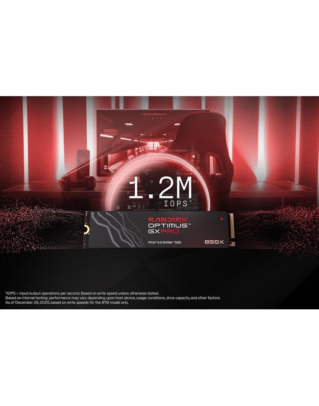 SSD diskas SanDisk 2TB M.2 NVMe PCIe 4.0, 7300/6600 MB/s (SDSP81200TAN-000E0)
