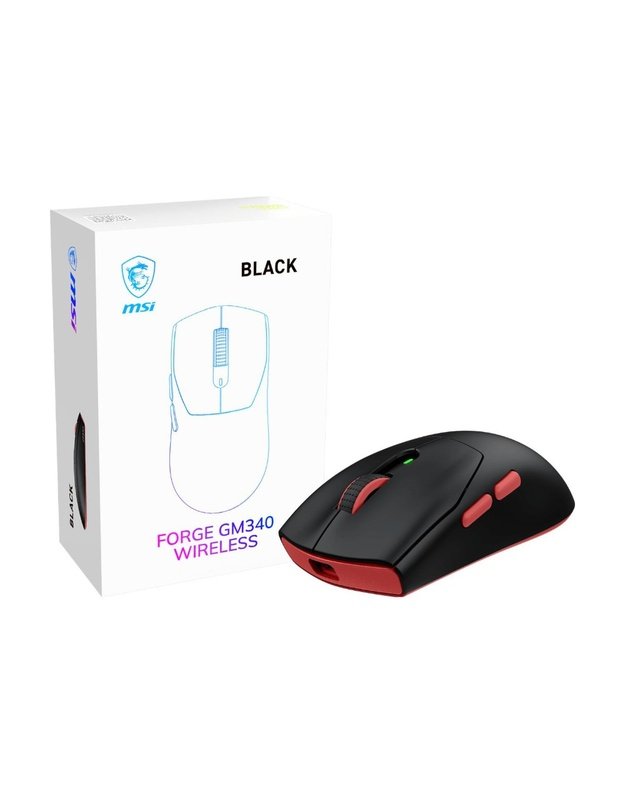 MOUSE USB OPTICAL WRL GAMING/FORGE GM340 WIRELESS BLACK MSI