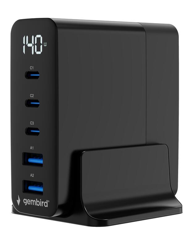 CHARGER USB UNIVERSAL 4P 140W/TA-UC-2A3C-PD140-01-BK GEMBIRD