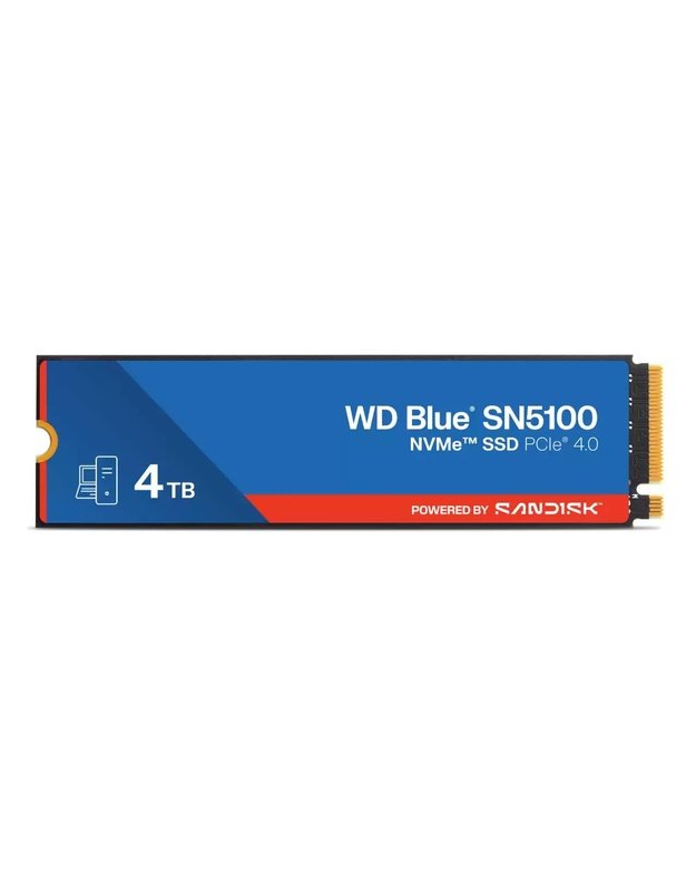 SSD|SANDISK|Blue SN5100|4TB|M.2|NVMe|3D QLC|Write speed 6700 MBytes/sec|Read speed 6900 MBytes/sec|2.38mm|TBW 1200 TB|MTBF 1750000 hours|WDS400T5B0E-00CPE0