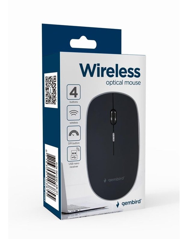 OPTINĖ USB PELĖ WRL/BLACK MUSW-4B-01 GEMBIRD