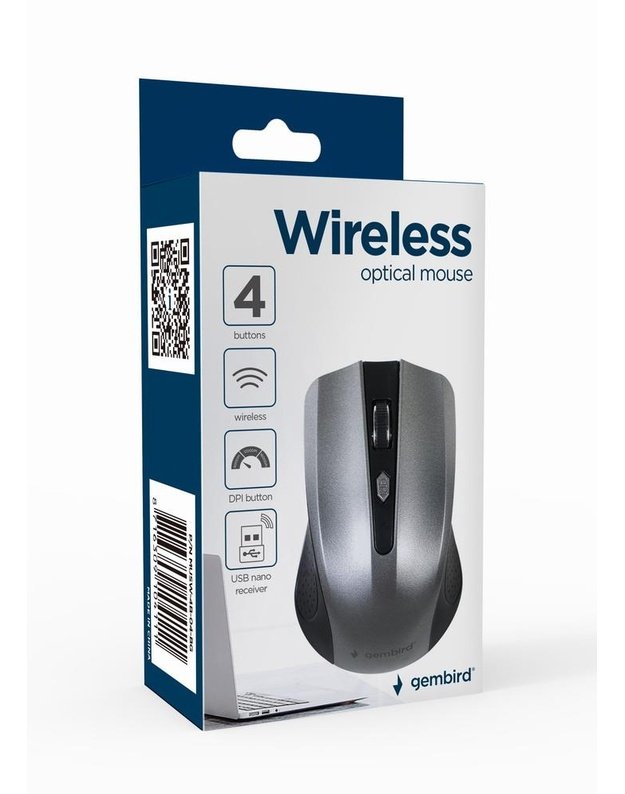OPTINĖ USB PELĖ WRL BLACK/GREY MUSW-4B-04-BG GEMBIRD