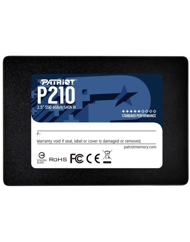SSD|PATRIOT|P210|256GB|SATA 3.0|Rašymo greitis 400 MB/sek|Nuskaitymo greitis 500 MB/sek|2,5