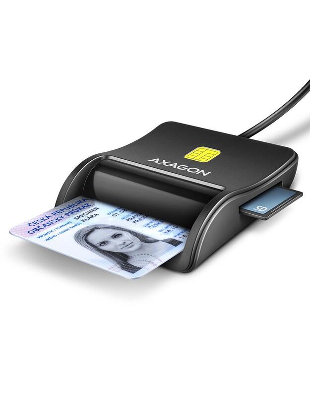 CARD READER FLAT SMARTCARD 4SL/USB2.0 1.3M CRE-SM3SD AXAGON