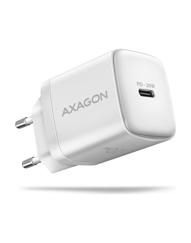 Sieninis įkroviklis Axagon USB-C 20W, 1 prievadas, baltas (ACU-PD20W)