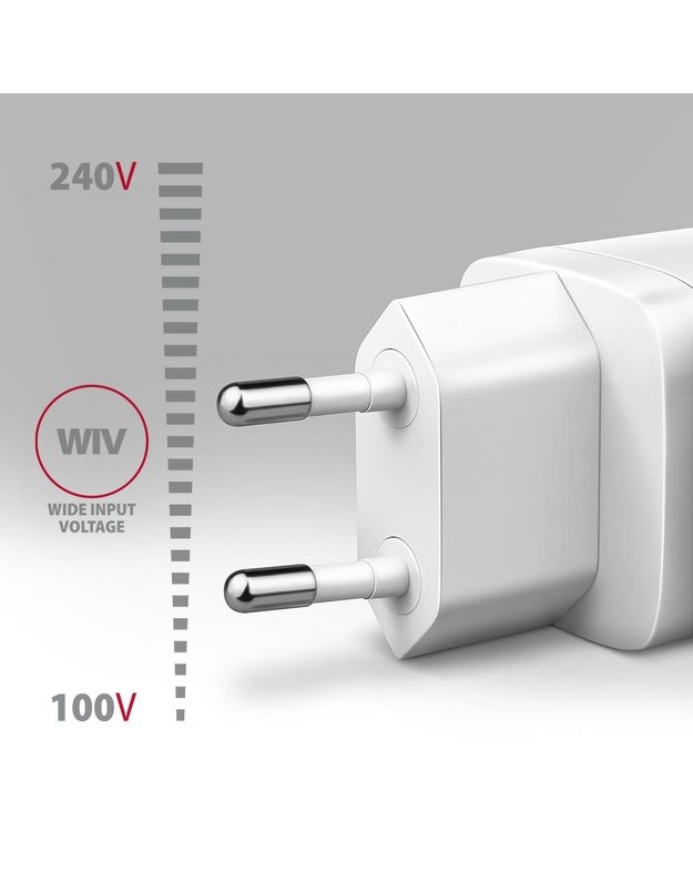 Sieninis įkroviklis Axagon USB-C 20W, 1 prievadas, baltas (ACU-PD20W)