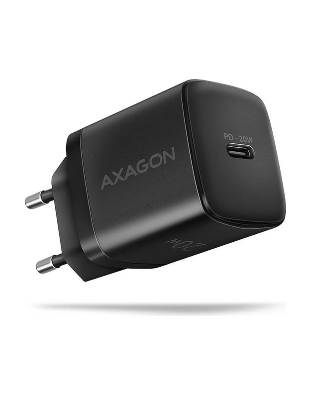 Sieninis įkroviklis Axagon USB-C 20W, 1 prievadas, juodas (ACU-PD20)