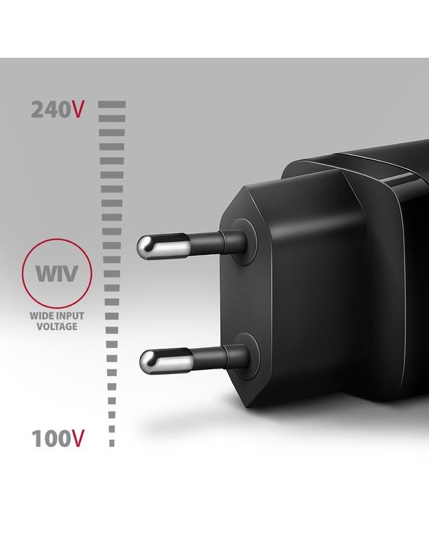 Sieninis įkroviklis Axagon USB-C 20W, 1 prievadas, juodas (ACU-PD20)