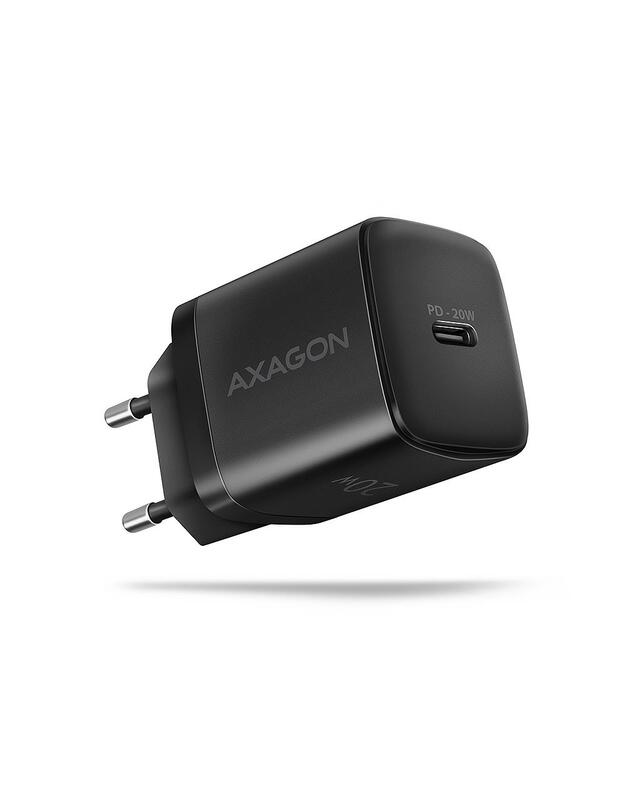 MOBILE CHARGER WALL USB-C 20W/1PORT BLACK ACU-PD20 AXAGON