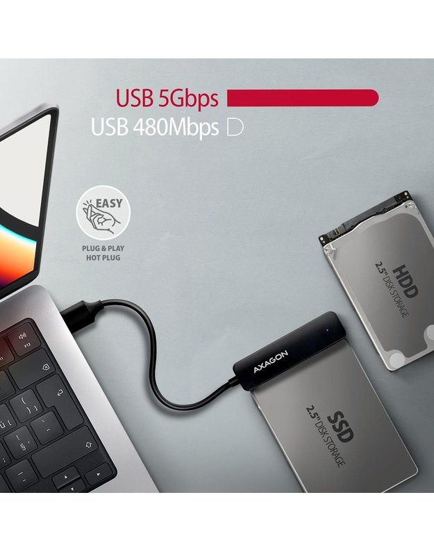 SSD ACC ADAPTER USB3.2/SATA/5GBPS 0.2M ADSA-FP2A AXAGON