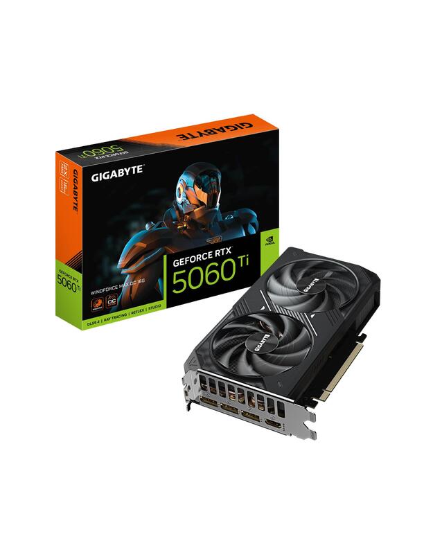Graphics Card|GIGABYTE|NVIDIA GeForce RTX 5060 Ti|16 GB|GDDR7|PCIE 5.0 16x|GPU 2587 MHz|Dual Slot Fansink|N506TWF2MAXOC-16GD