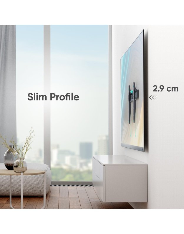 Sieninis televizoriaus laikiklis Onkron 43–85", juodas (FM6-B)