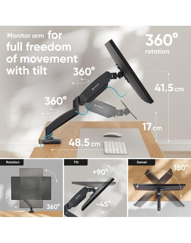 MONITOR ACC WALL MOUNT/13-32  BLACK G80-B ONKRON