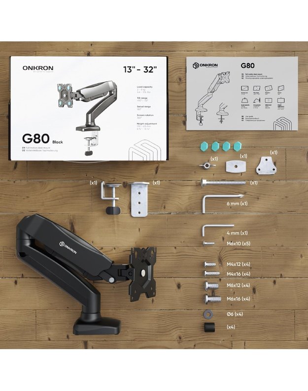 MONITOR ACC WALL MOUNT/13-32  BLACK G80-B ONKRON