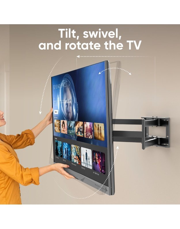 Sieninis televizoriaus laikiklis Onkron 42–110", juodas (M8L-B)