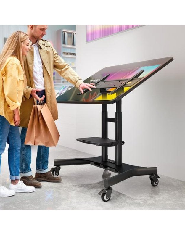 Mobilus televizoriaus stovas Onkron 50–83", juodas (TS1380-B)