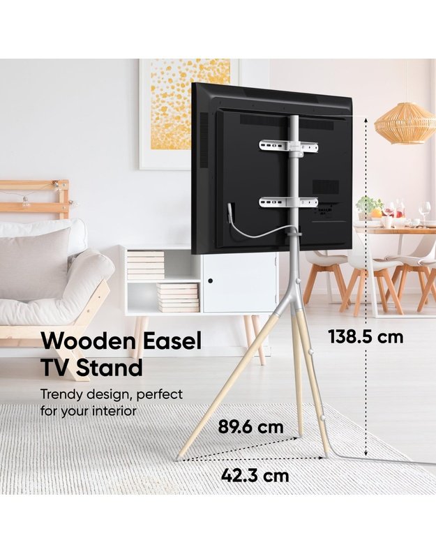 Grindinis TV stovas Onkron 32–65", baltas (TS1220-W)