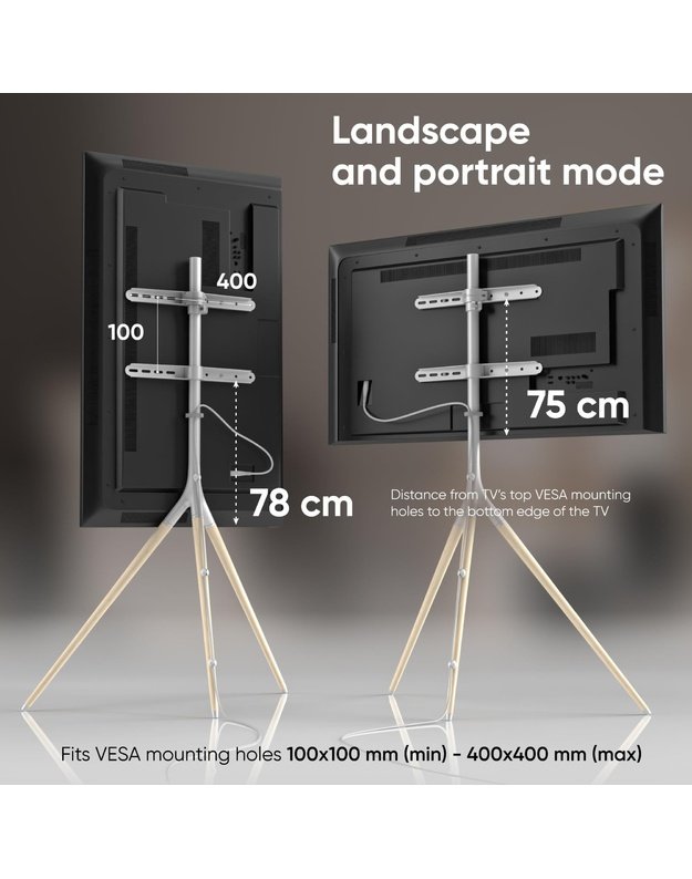 Grindinis TV stovas Onkron 32–65", baltas (TS1220-W)