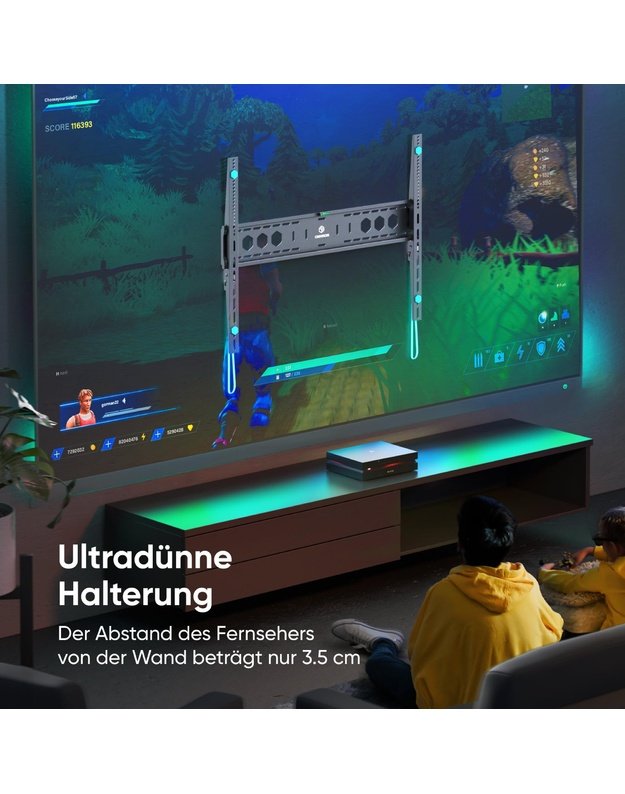 Sieninis TV laikiklis Onkron 60–110", juodas (UF12-B)
