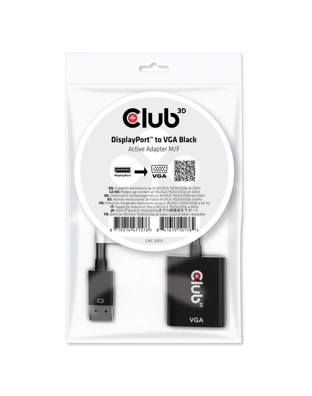 I/O ADAPTER DP TO VGA/M/F CAC-2013 CLUB3D