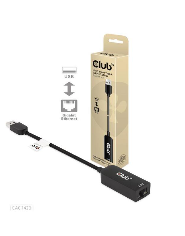 I/O ADAPTER USB3.2 TO RJ45/M/F CAC-1420 CLUB3D