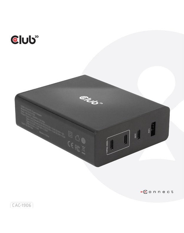 Kelioninis įkroviklis Club3D USB-C 132W GaN (CAC-1906)