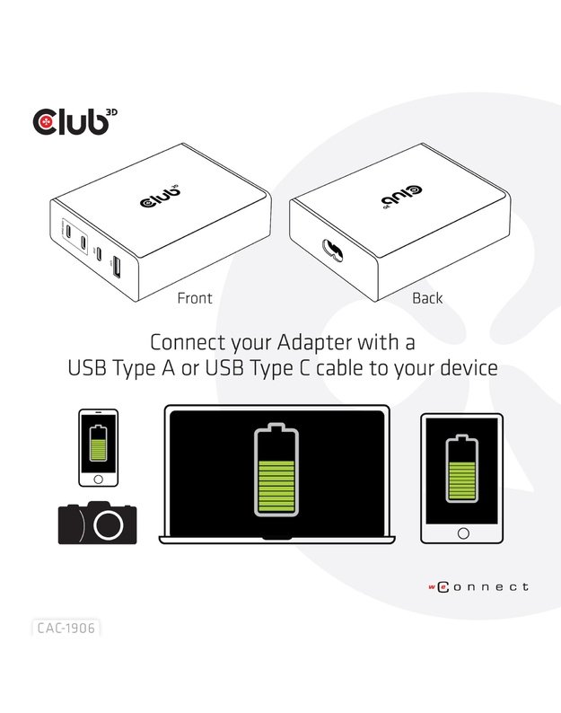 Kelioninis įkroviklis Club3D USB-C 132W GaN (CAC-1906)