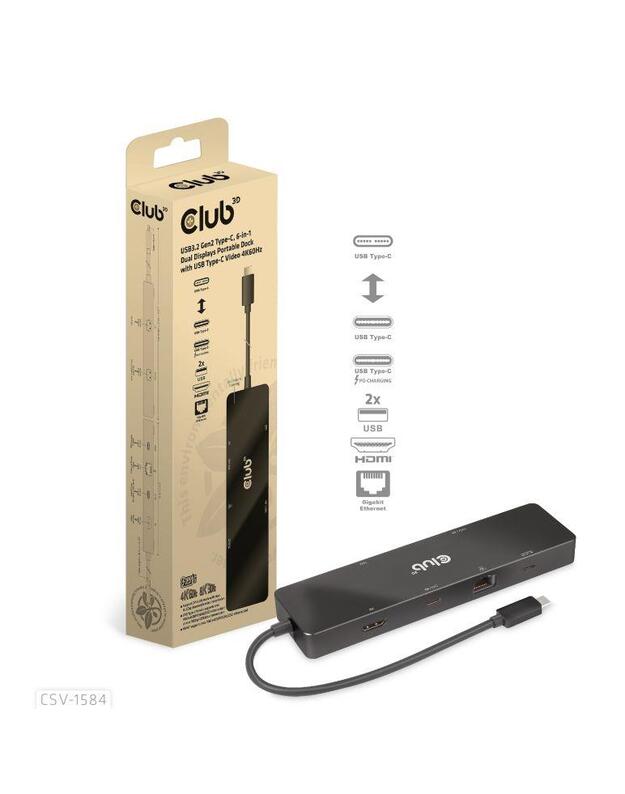 NB ACC DOCKING STATION 6IN1/USB-C 100W CSV-1584 CLUB3D