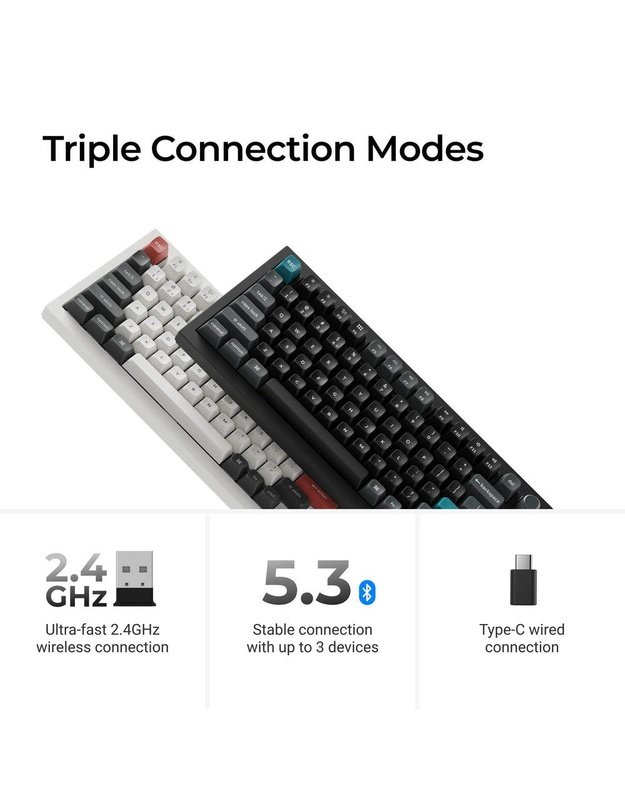 Belaidė klaviatūra Keychron Q1 Ultra, juoda (Q1U-M3)