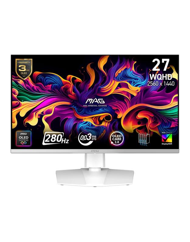 Monitor|MSI|26.5  |2560 x 1440 pixels|Wide Quad HD|Native aspect ratio 16:9|QD-OLED|Flat|MAG272QPWQD-OLEDX28