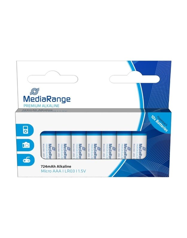 Šarminės baterijos MediaRange AAA 1,5 V, 10 vnt. (MRBAT102)